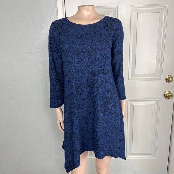 Cut Loose Women's Dress Mini Asymmetrical 3/4 Sleeve Floral Stretch UU8 - Picture 1 of 7